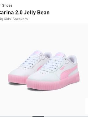 Puma Kids' Low-Top Sneakers in White & Light Pink